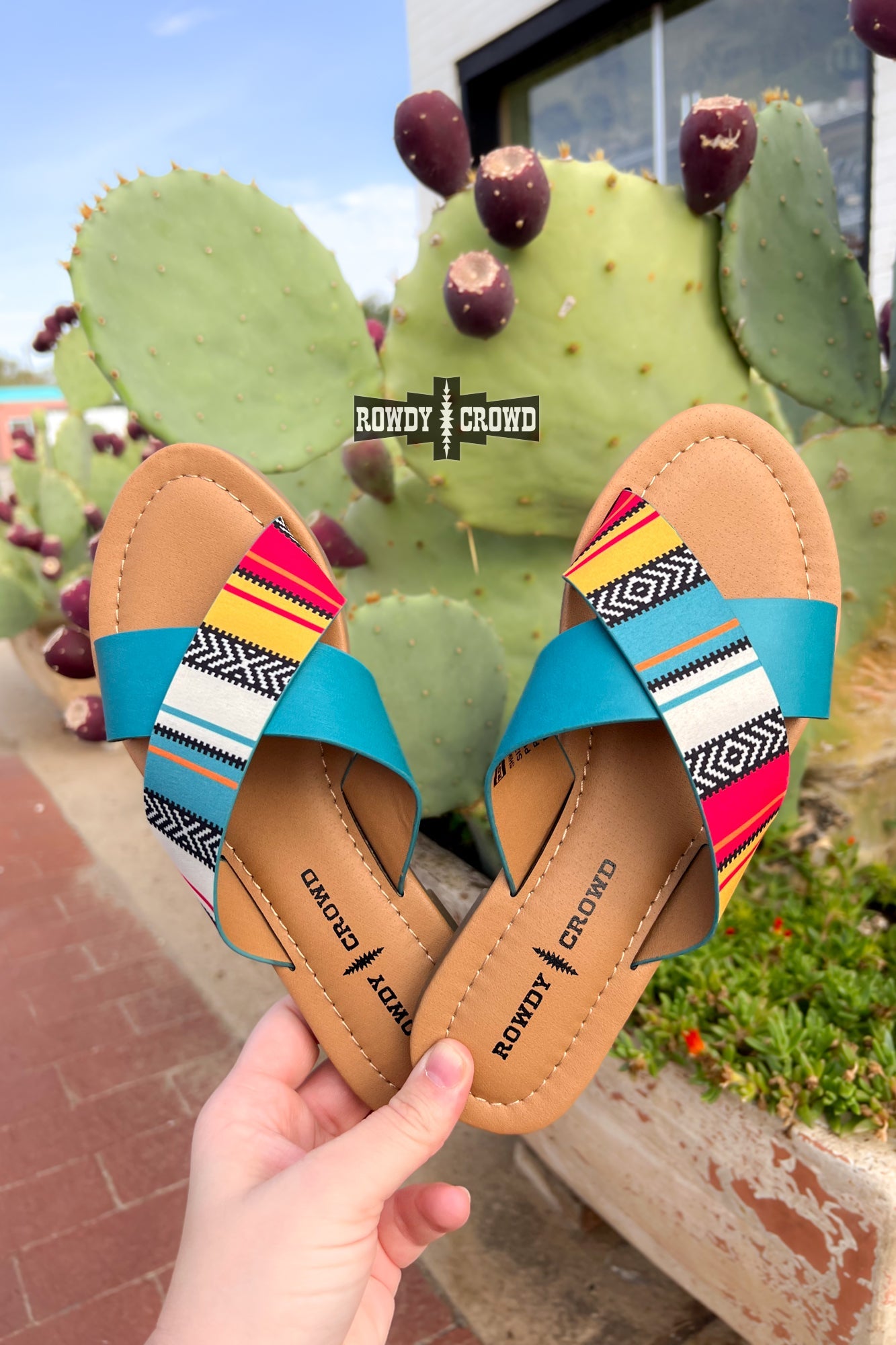 Shiner Serape Sandals - The Caffeine Cowboy