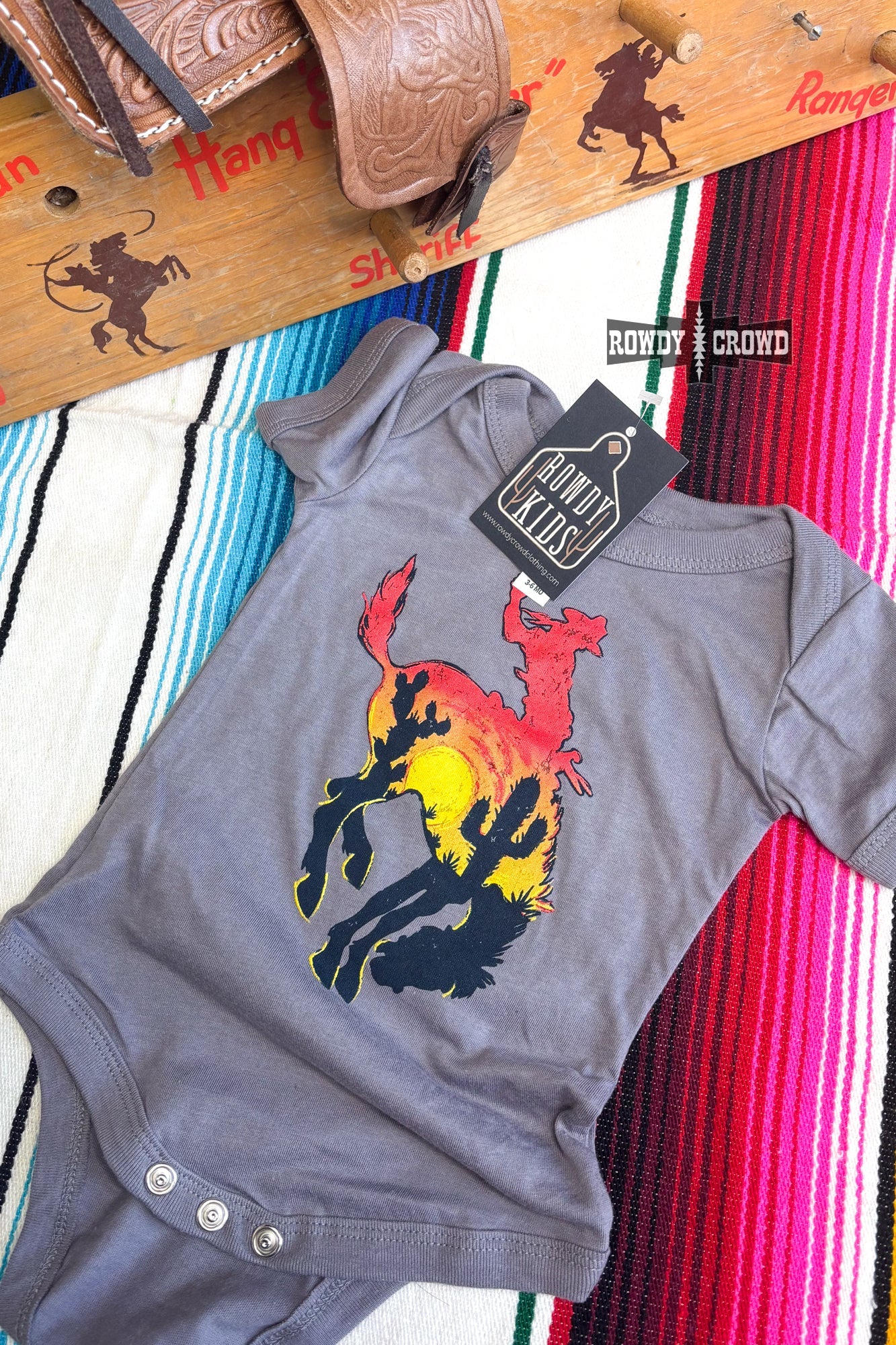 KIDS Bowie Bronc Onesie - The Caffeine Cowboy