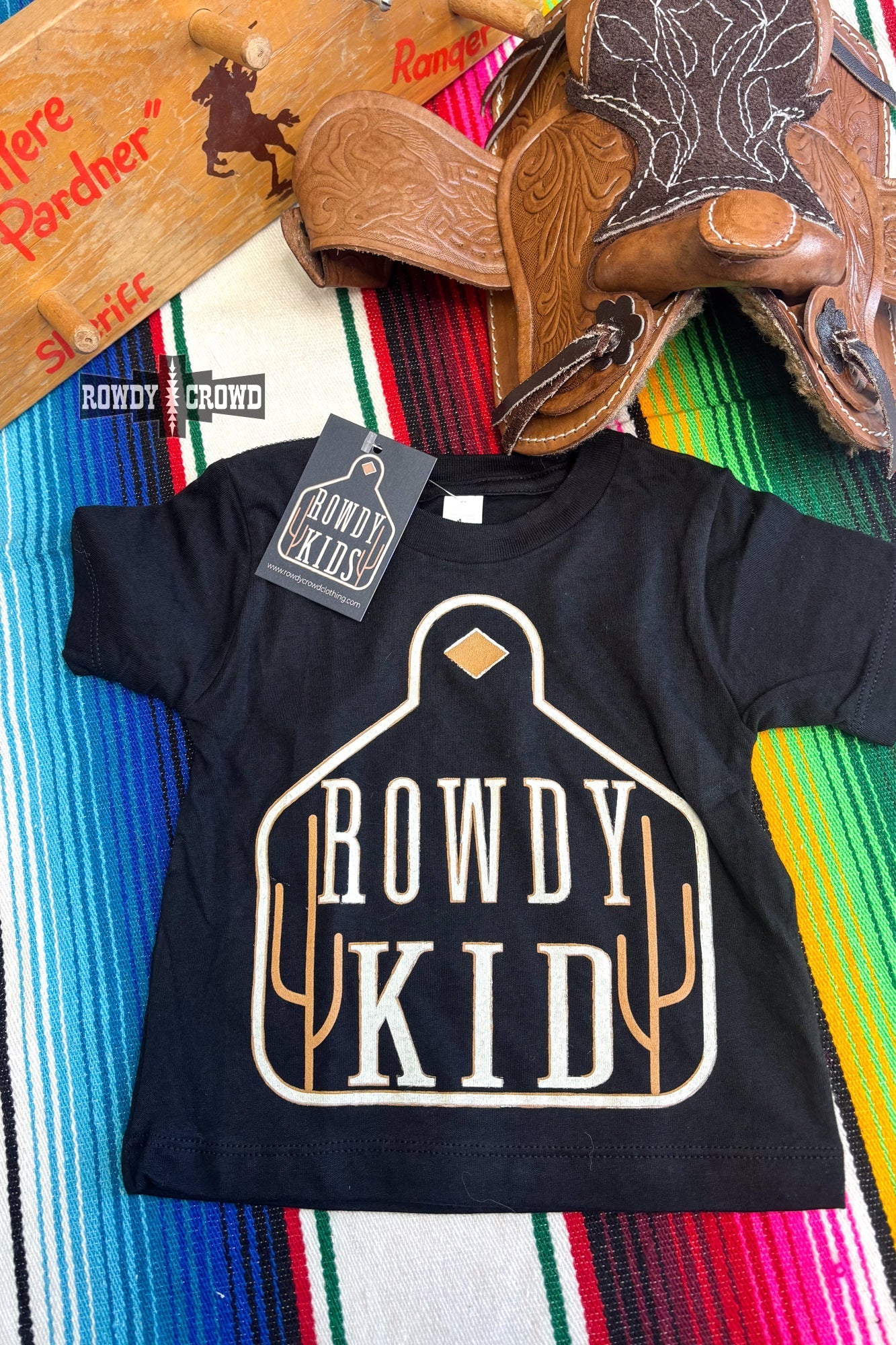 BROWN - Rowdy Kid Tee - The Caffeine Cowboy