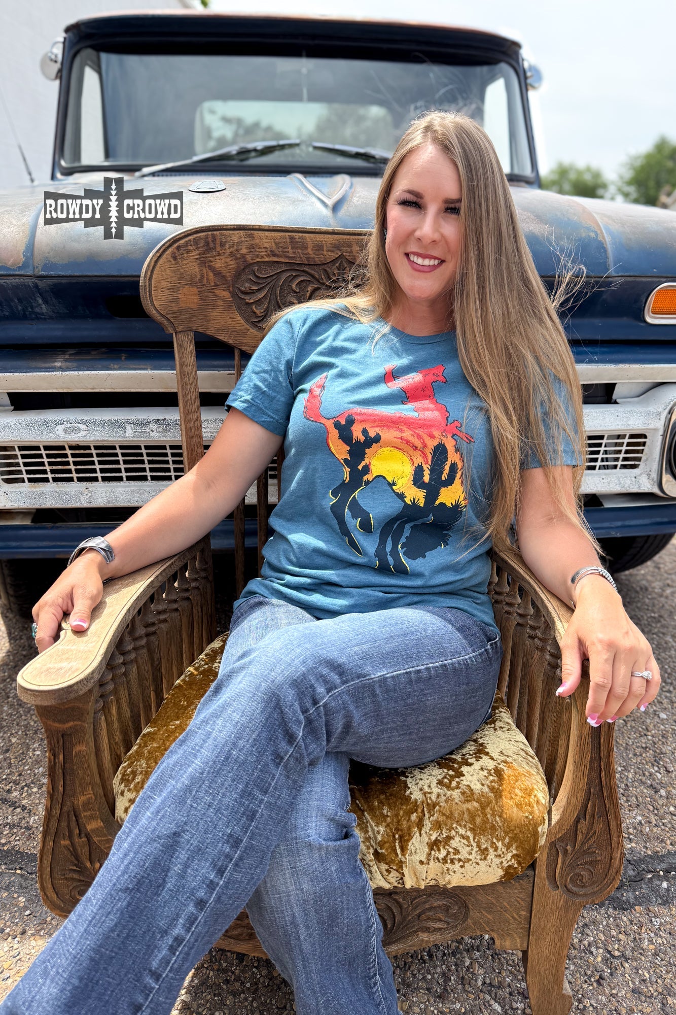 Bowie Bronc Tee - The Caffeine Cowboy