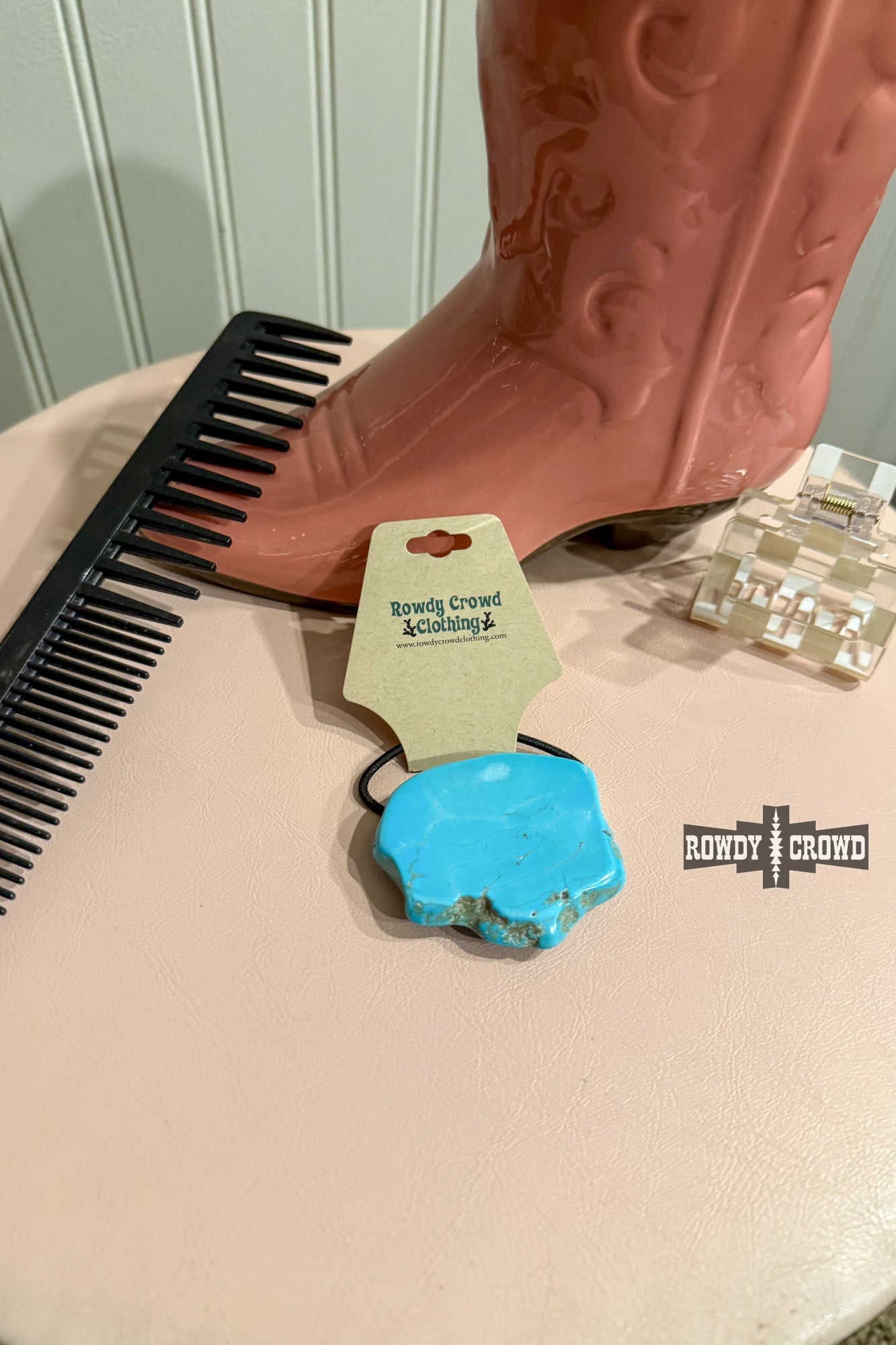 Turquoise Rock Ponytail Holder - The Caffeine Cowboy