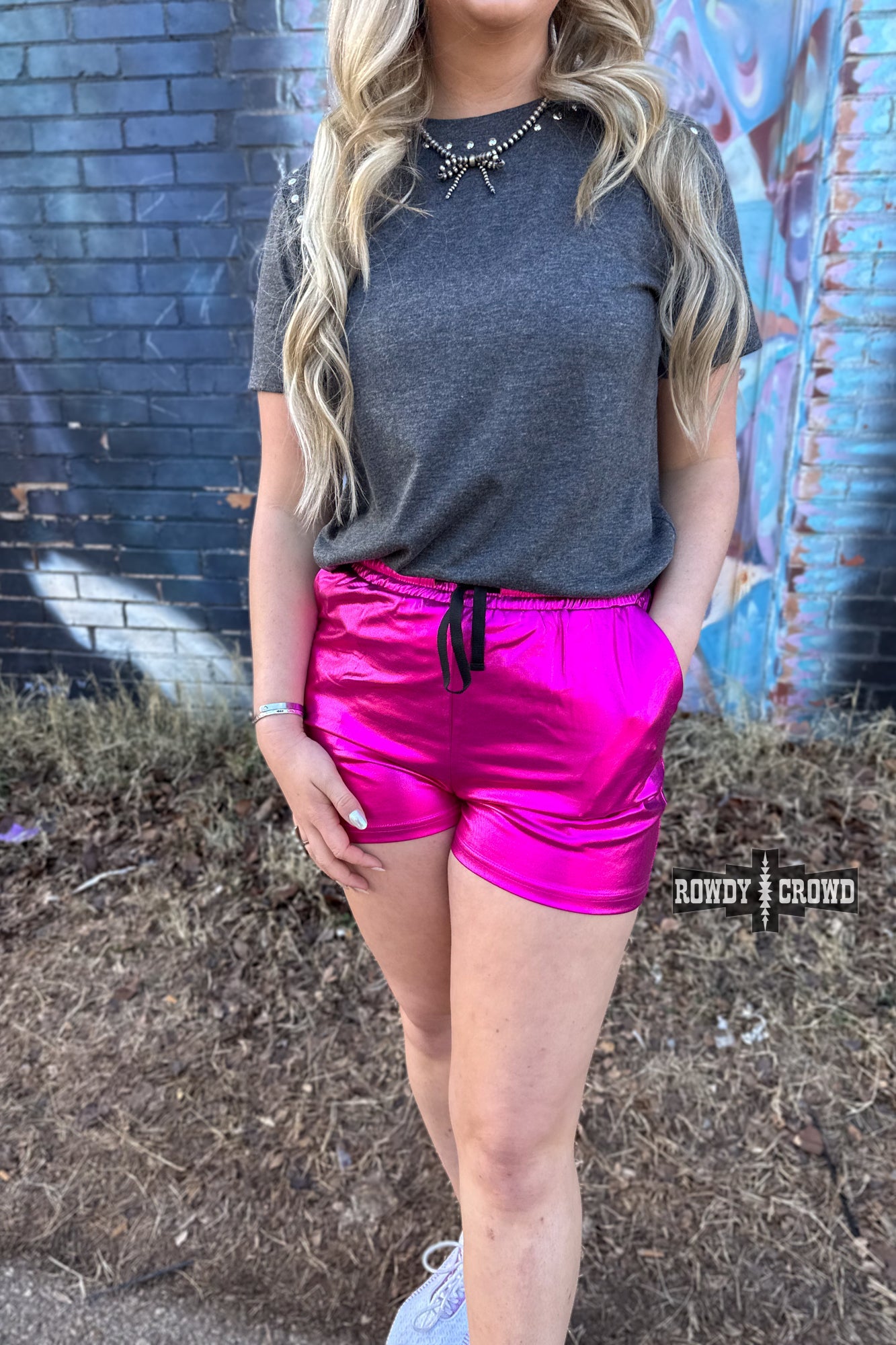 Pink Metallic Shorts - The Caffeine Cowboy