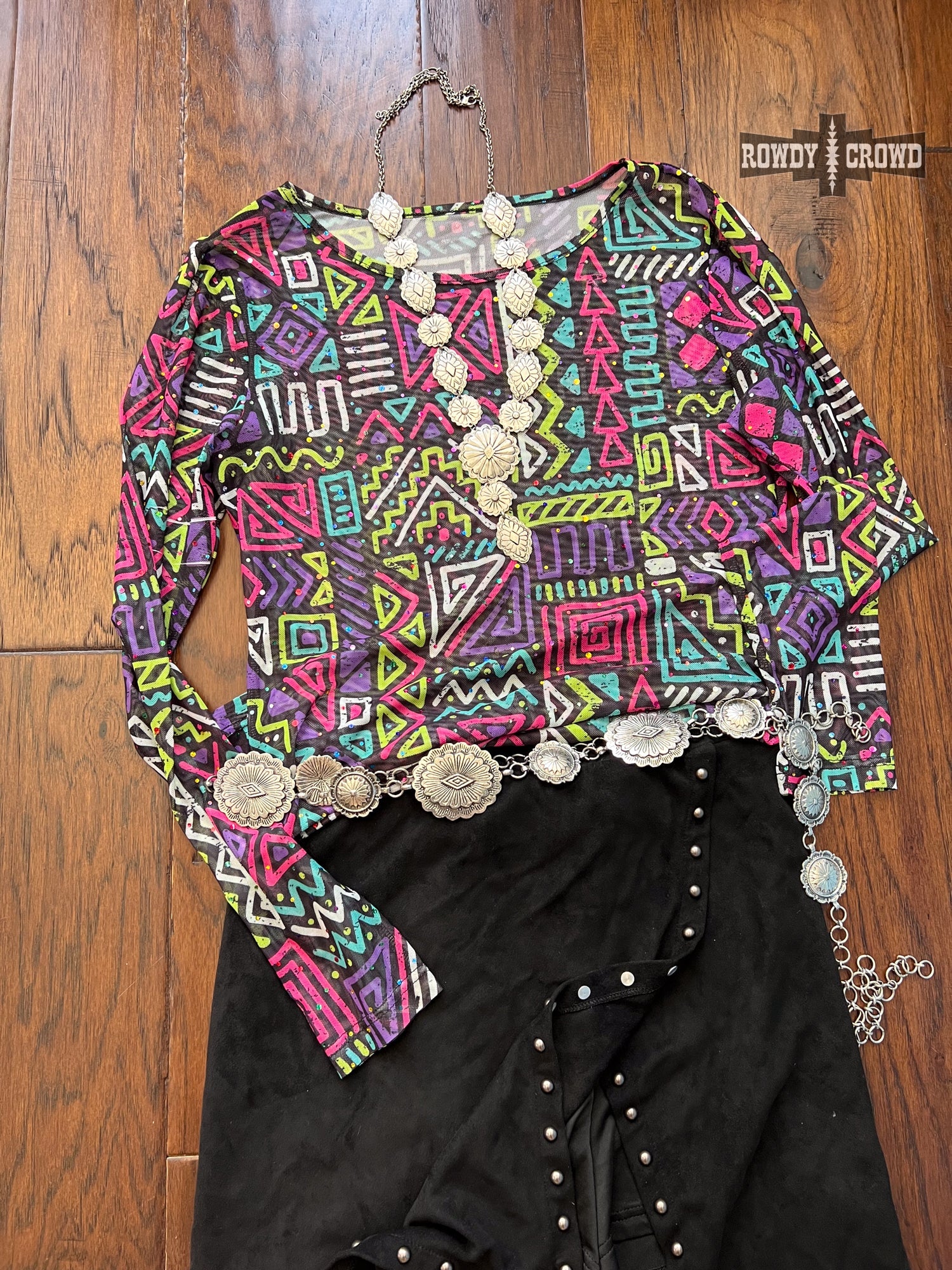 Spaced Out Mesh Top - The Caffeine Cowboy