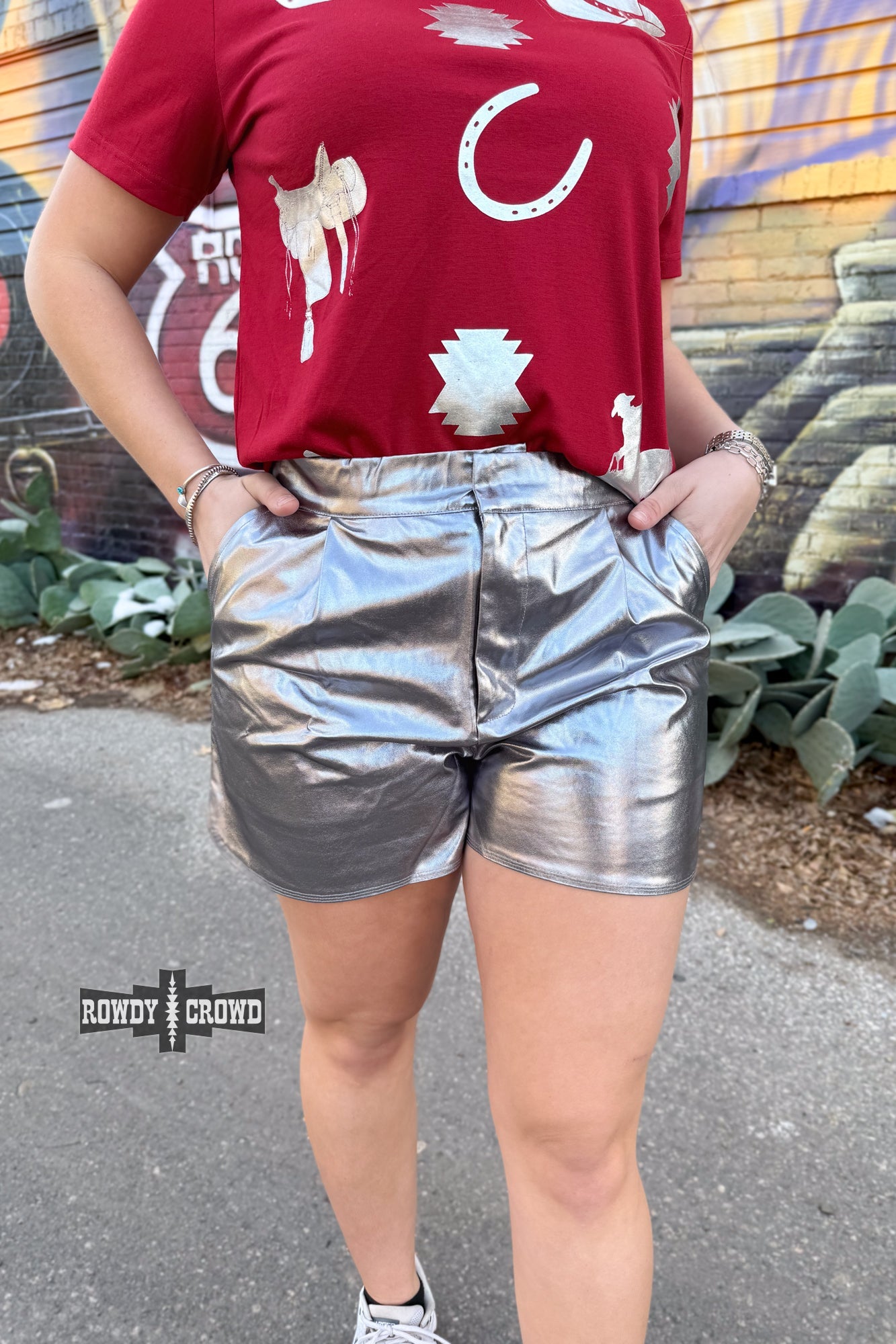 Marfa Metallic Shorts - The Caffeine Cowboy