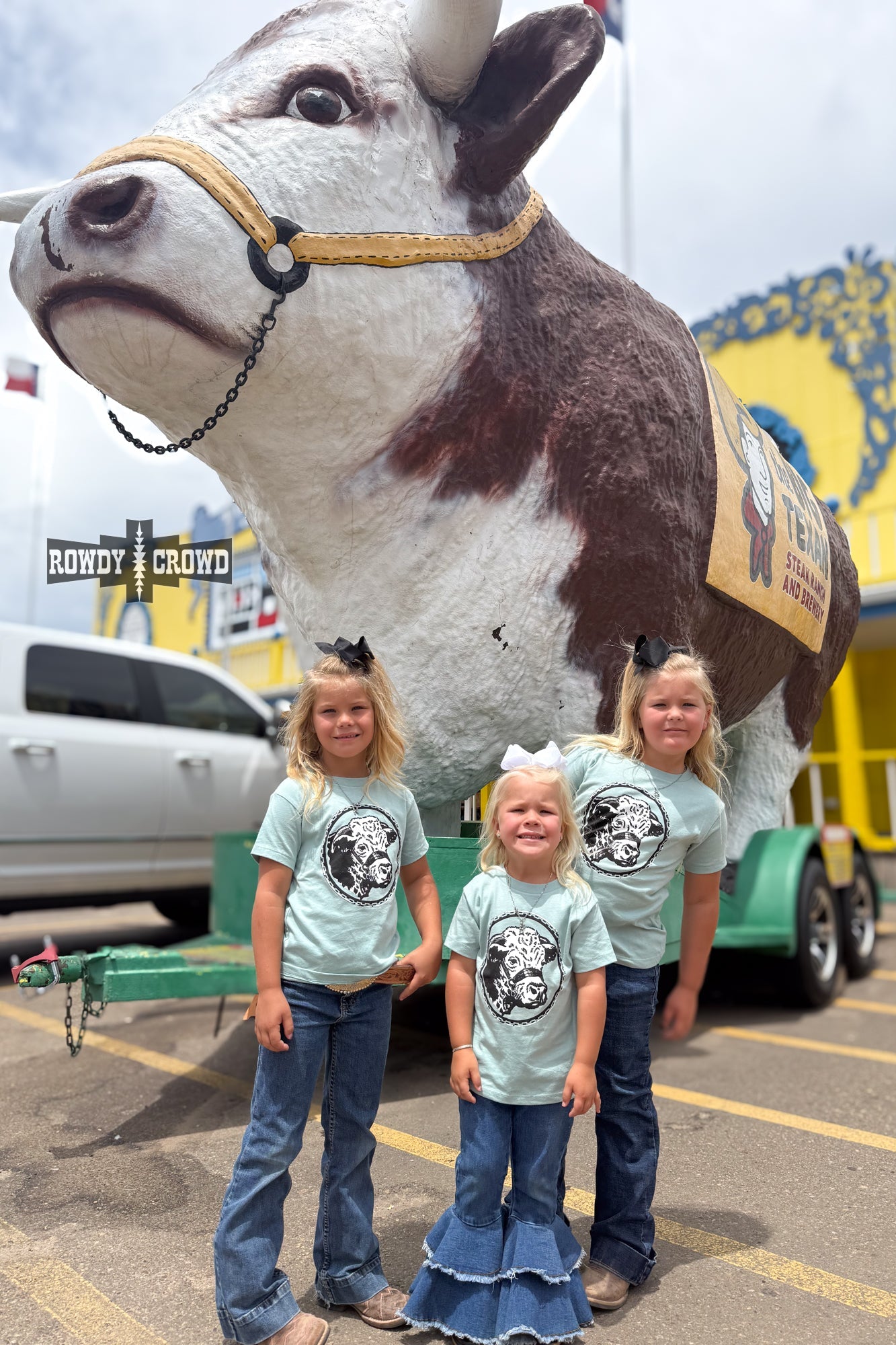 KIDS Happy Hereford Tee - BLUE - The Caffeine Cowboy
