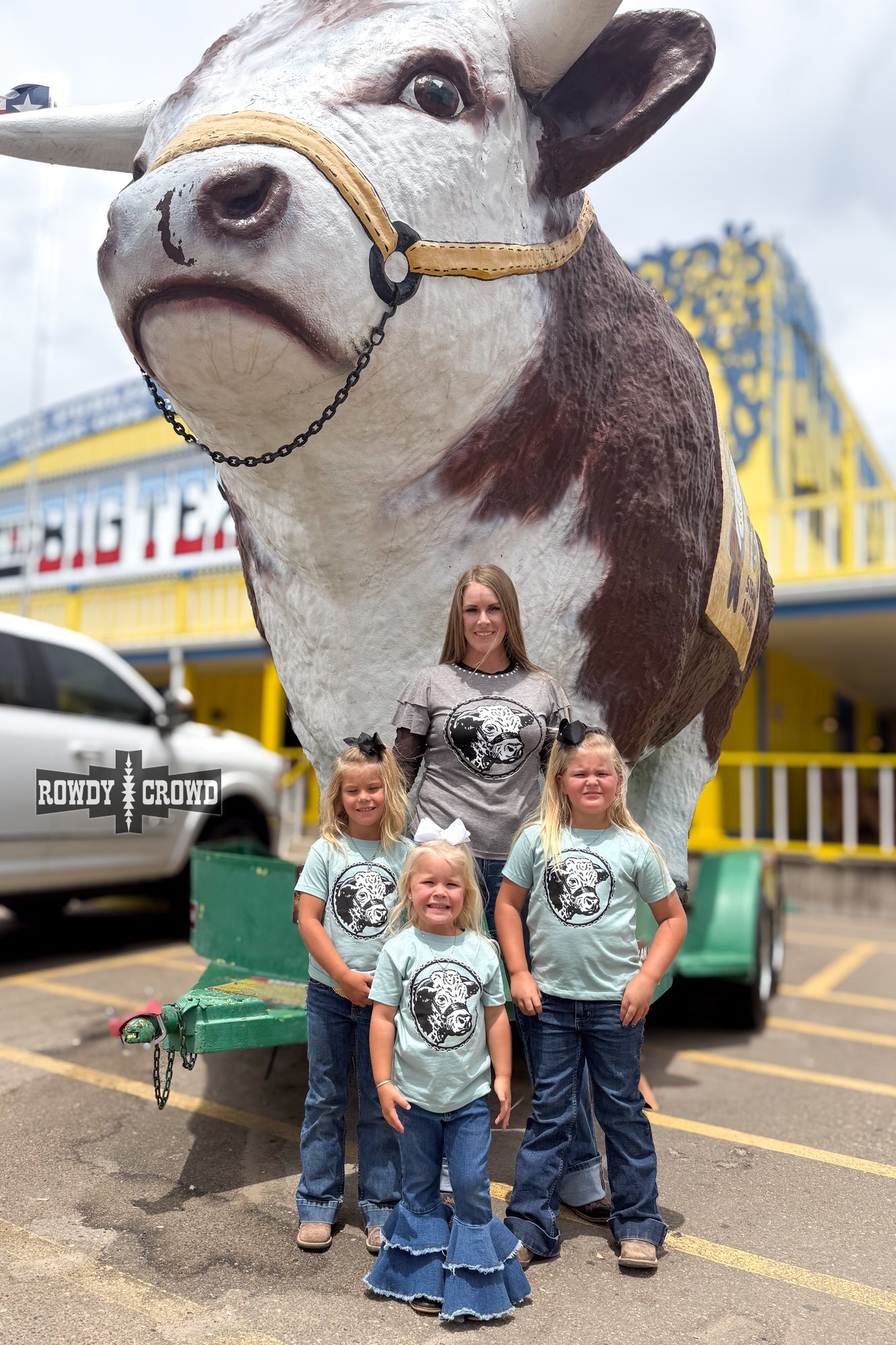 KIDS Happy Hereford Tee - BLUE - The Caffeine Cowboy