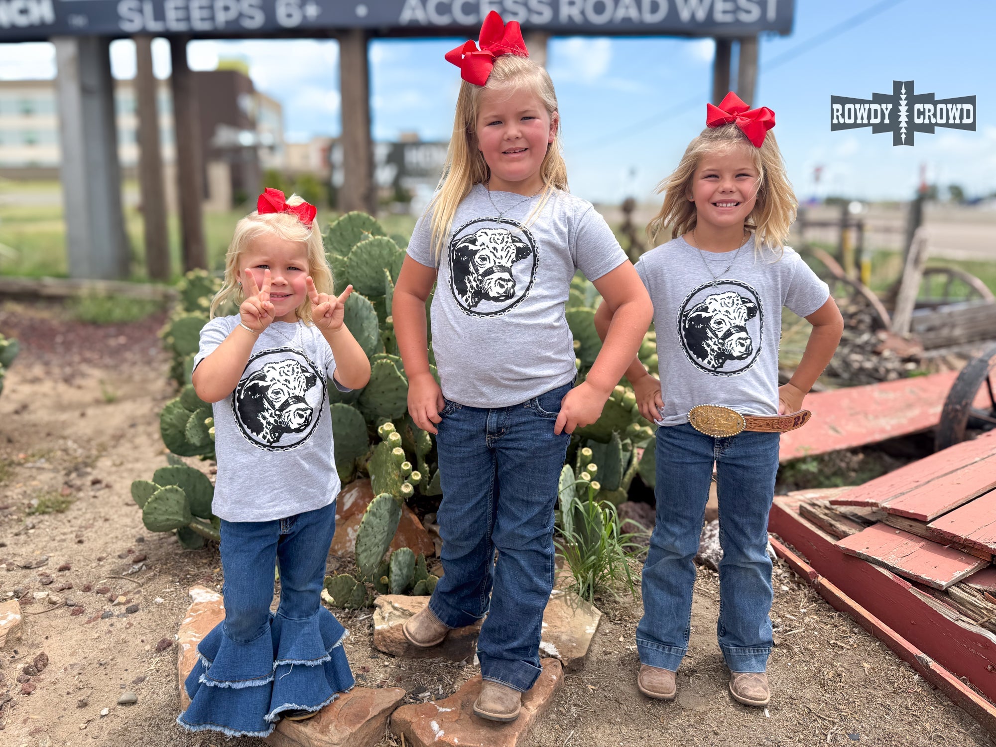 KIDS Happy Hereford Tee - GREY - The Caffeine Cowboy