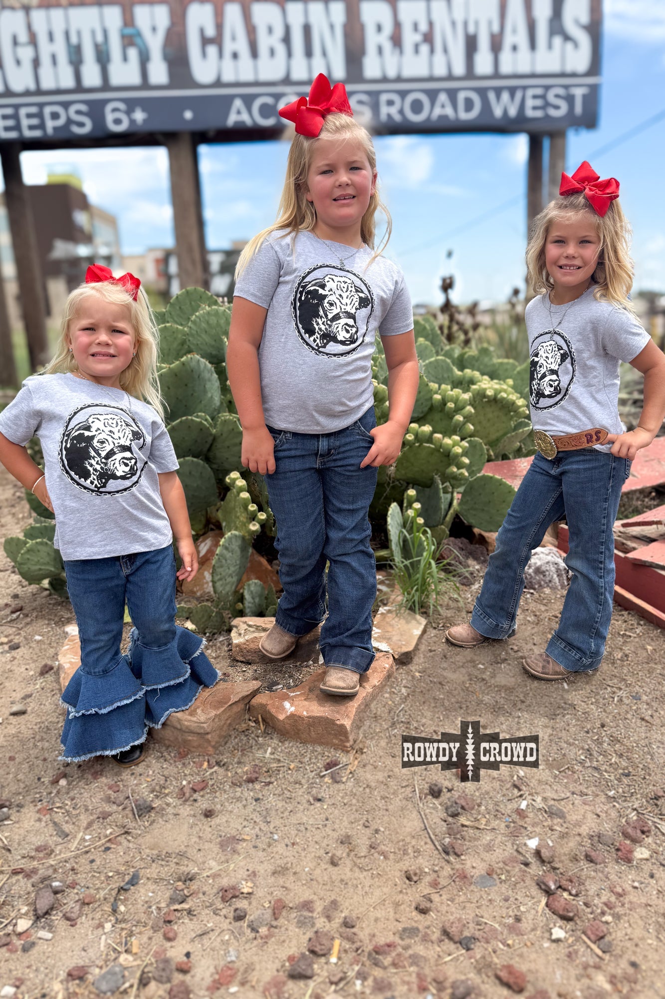 KIDS Happy Hereford Tee - GREY - The Caffeine Cowboy