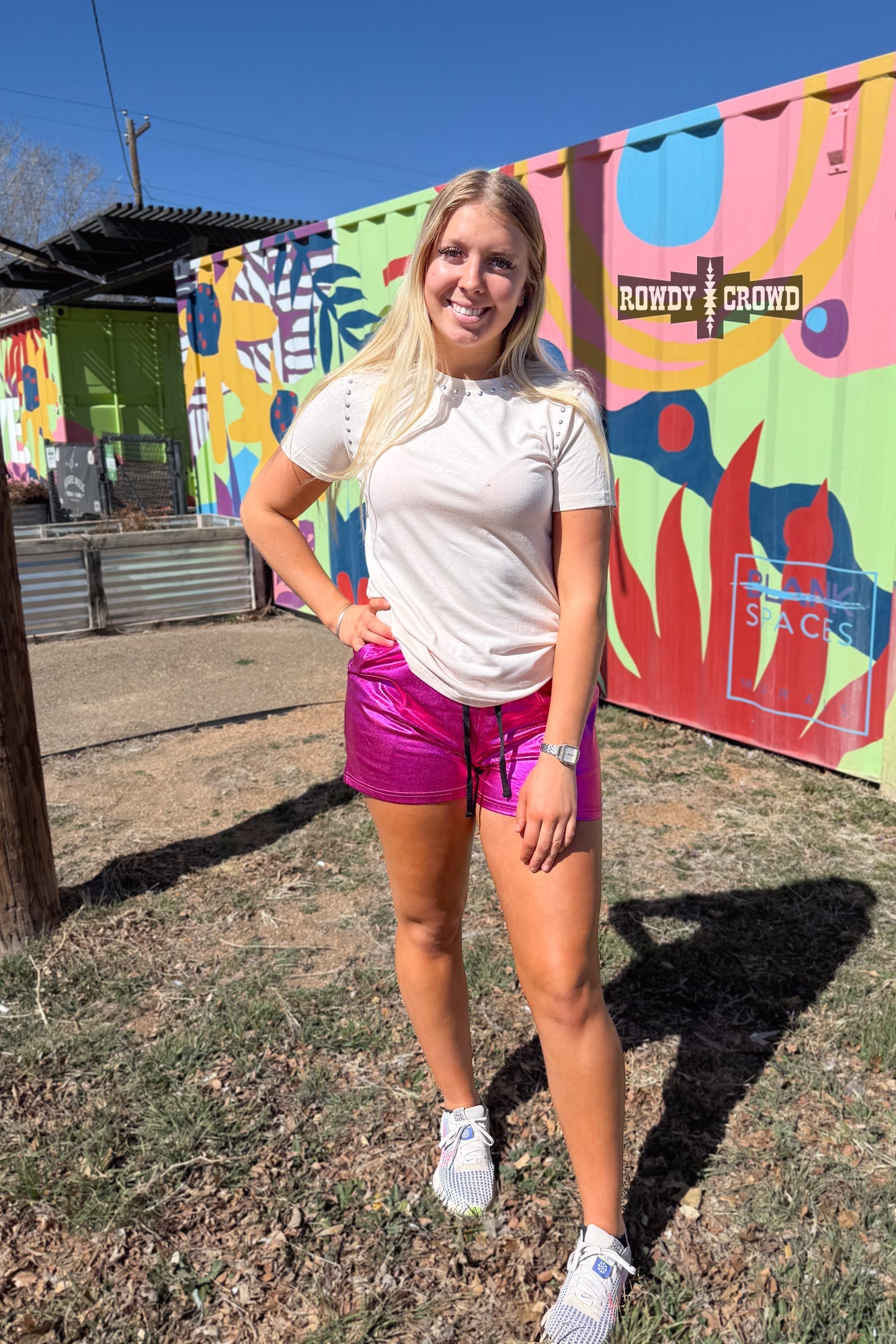 Pink Metallic Shorts - The Caffeine Cowboy