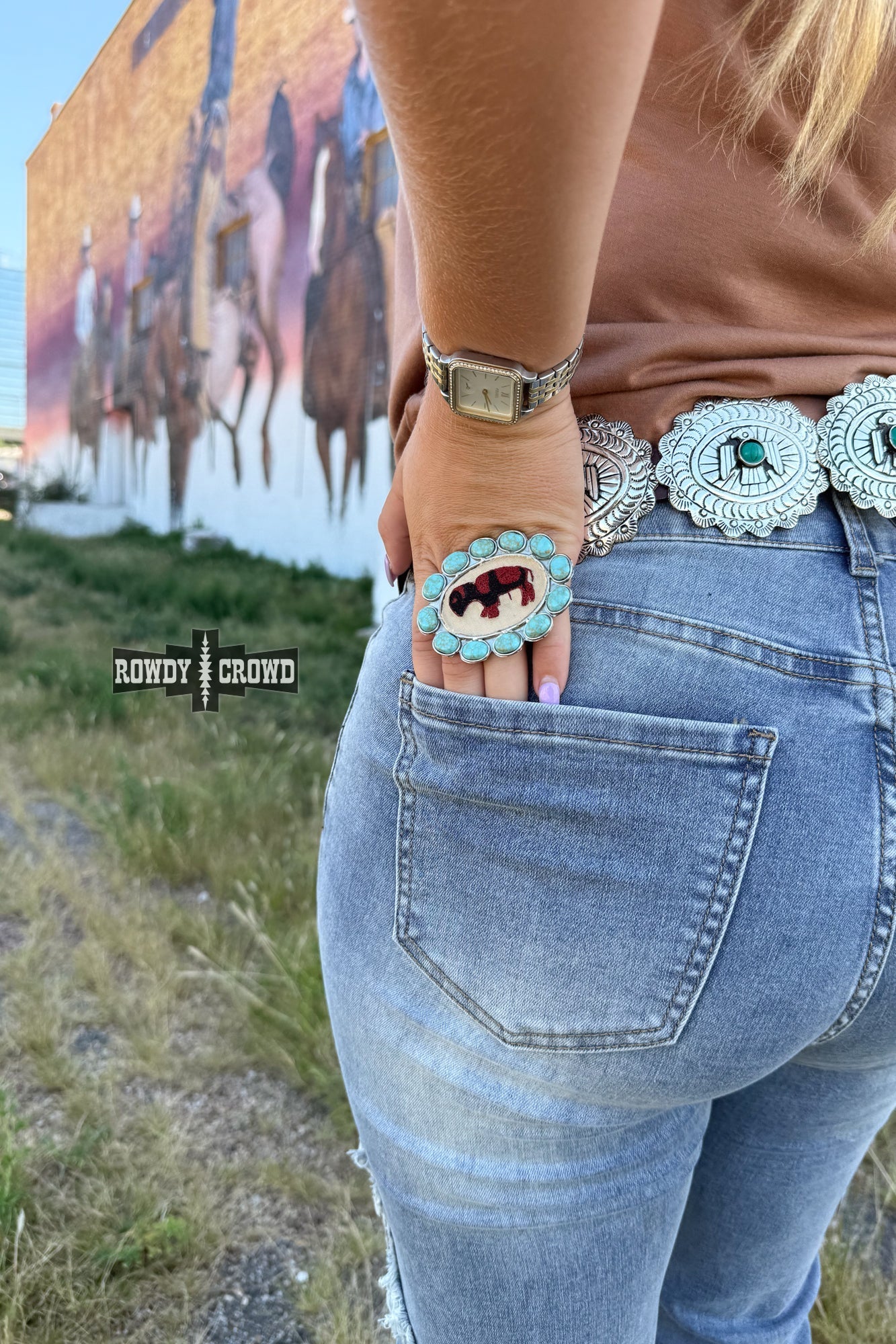 Blazing Buffalo Scarf Slide - The Caffeine Cowboy