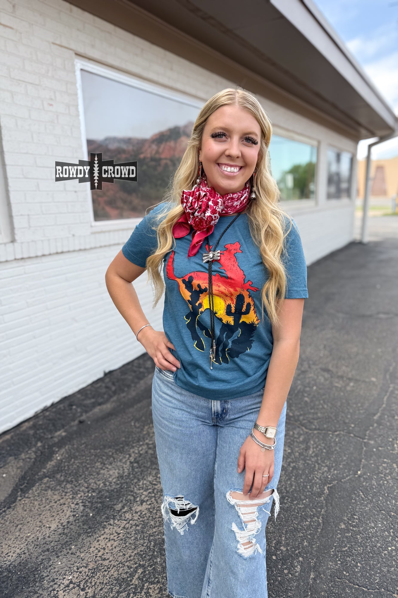 Bowie Bronc Tee - The Caffeine Cowboy
