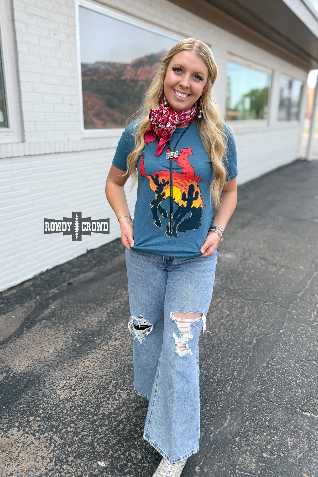 Bowie Bronc Tee - The Caffeine Cowboy
