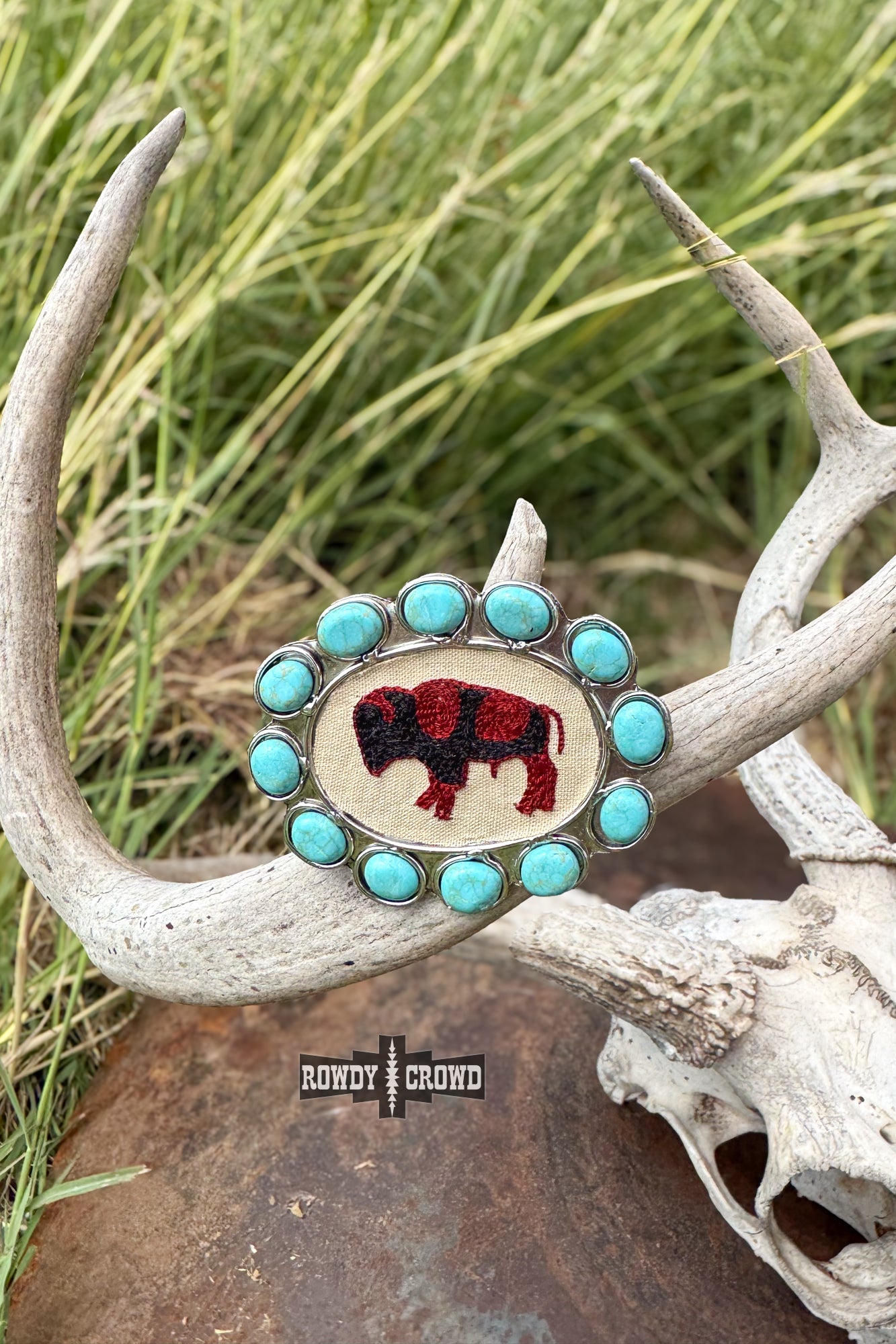 Blazing Buffalo Scarf Slide - The Caffeine Cowboy