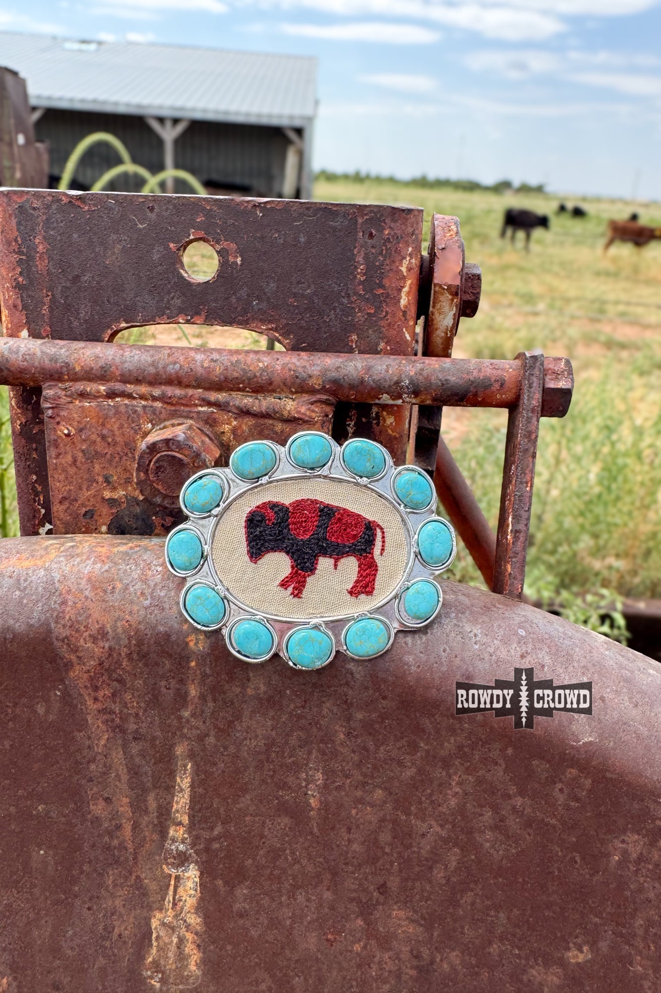 Blazing Buffalo Scarf Slide - The Caffeine Cowboy