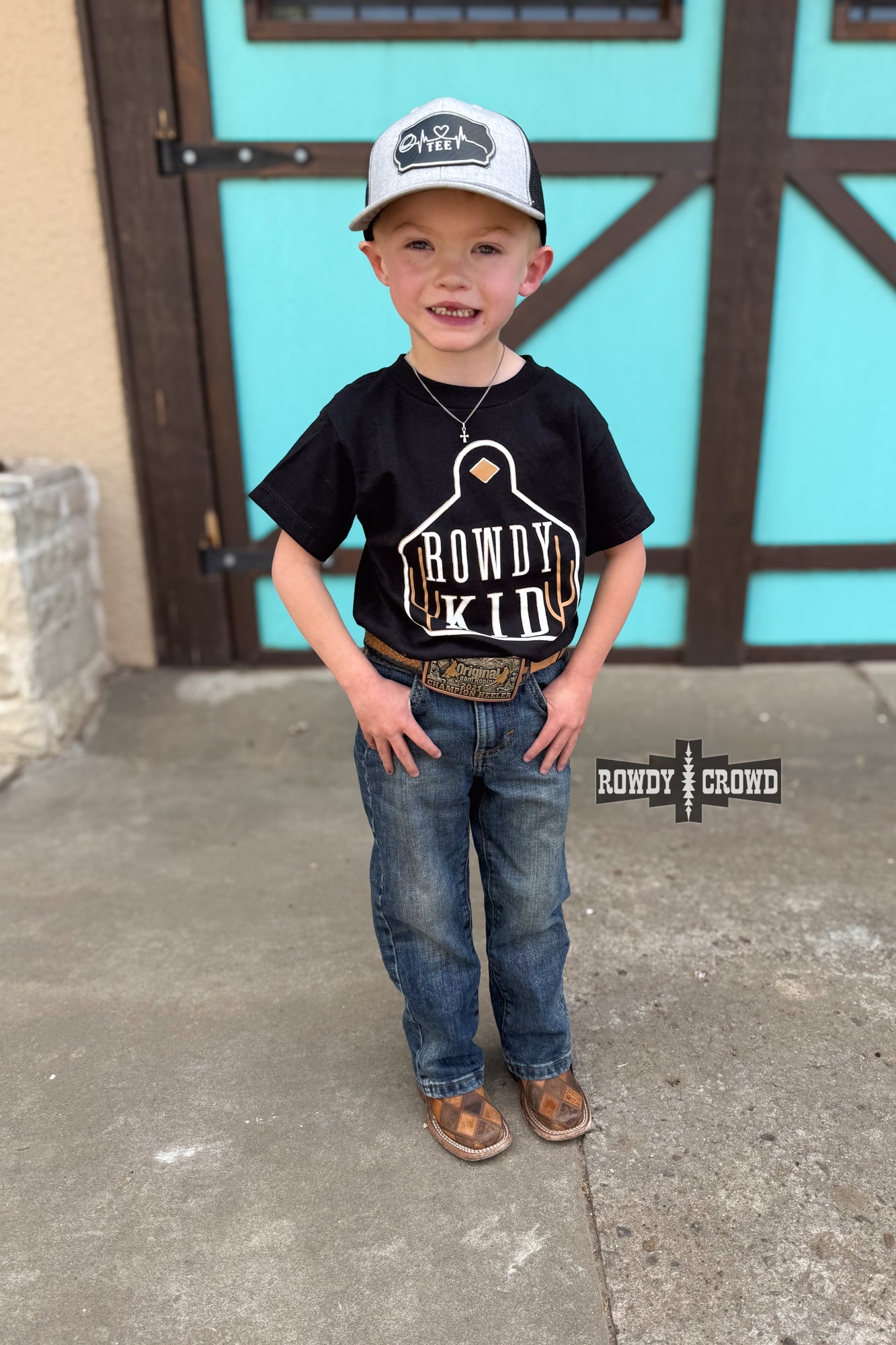 BROWN - Rowdy Kid Tee - The Caffeine Cowboy