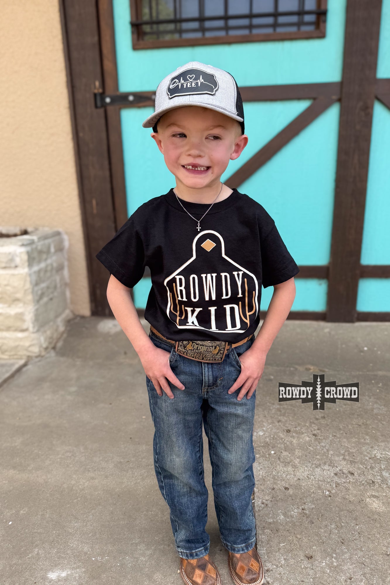 BROWN - Rowdy Kid Tee - The Caffeine Cowboy