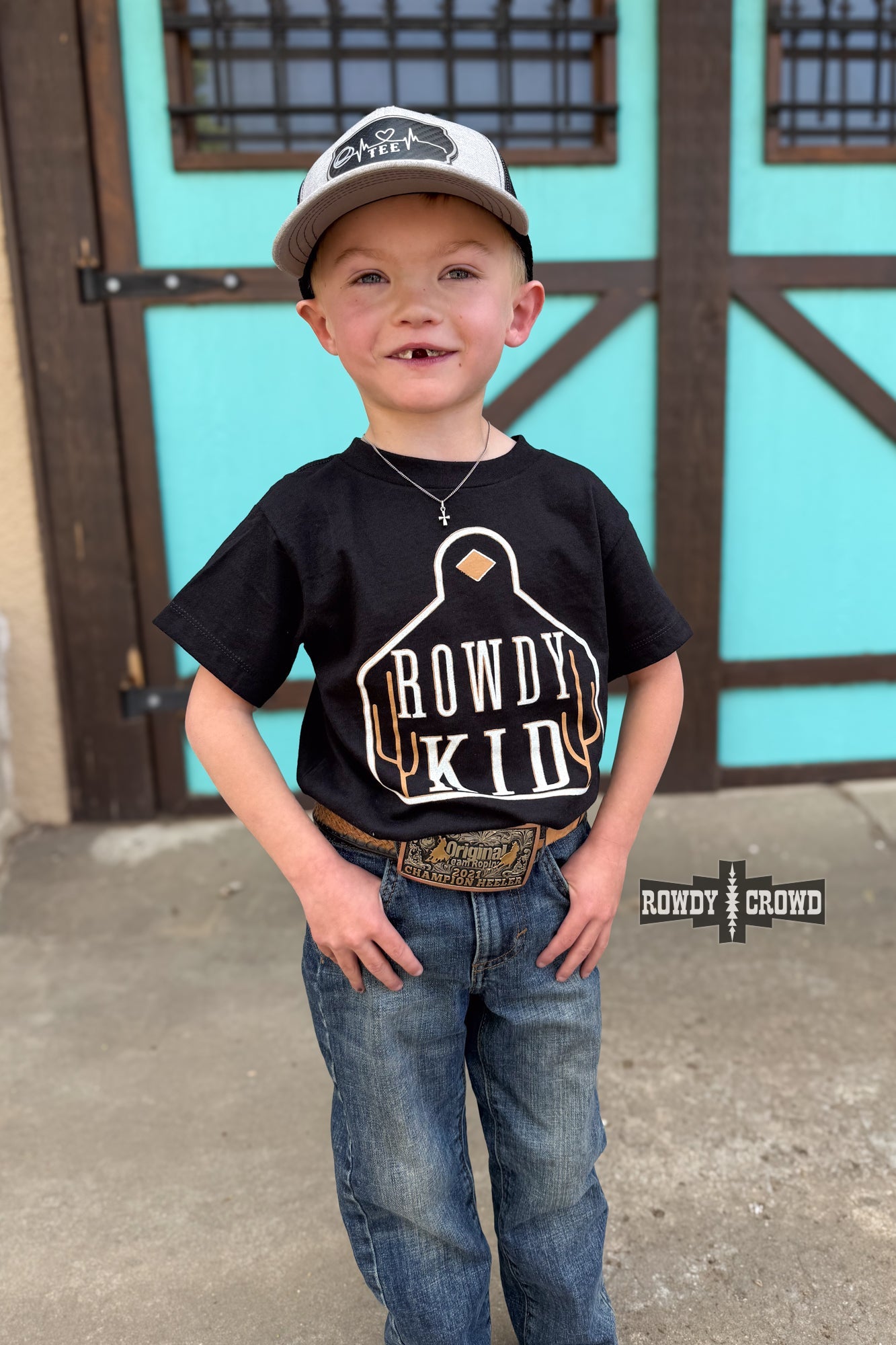 BROWN - Rowdy Kid Tee - The Caffeine Cowboy