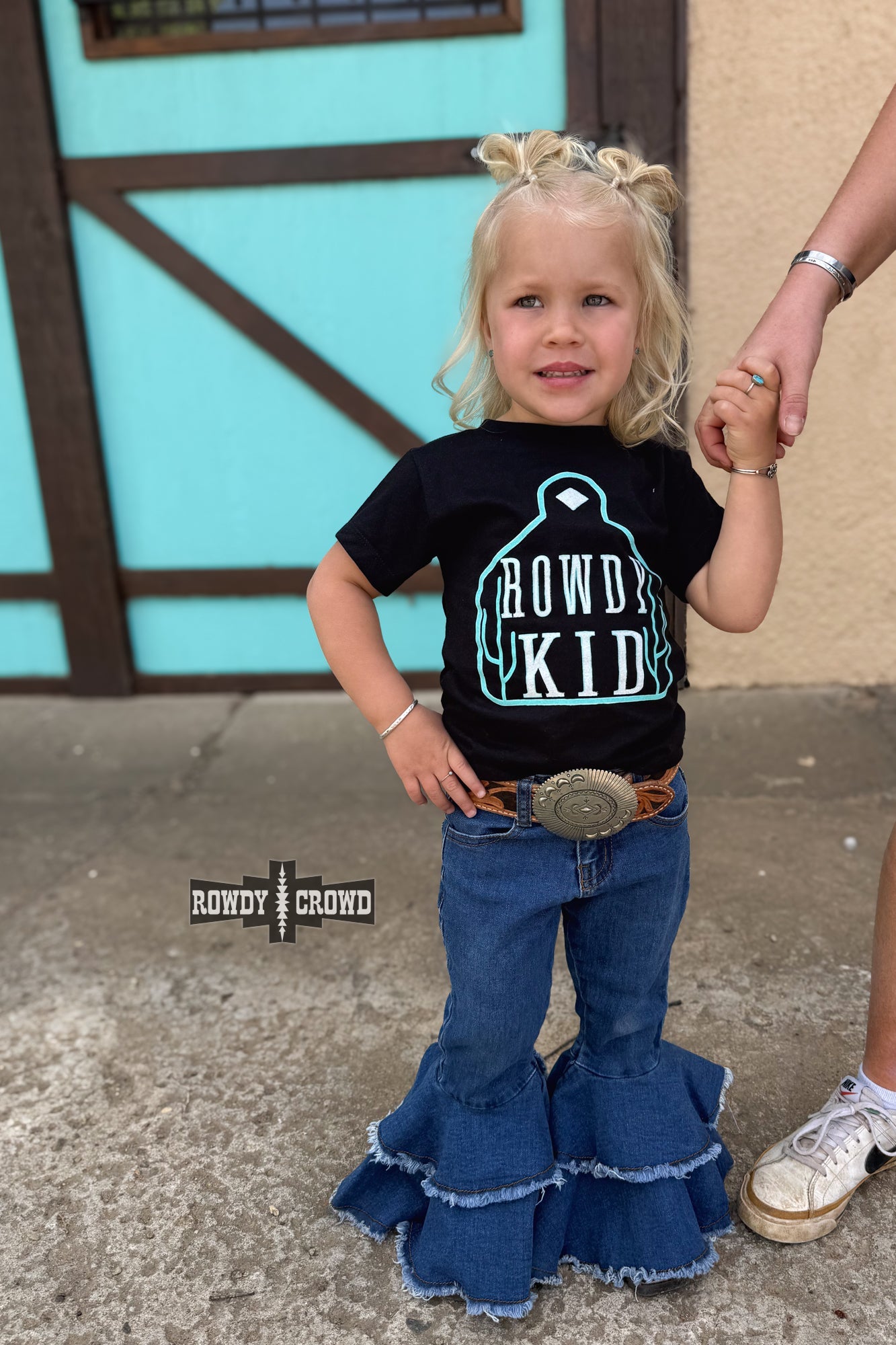 TURQUOISE - Rowdy Kid Tee - The Caffeine Cowboy