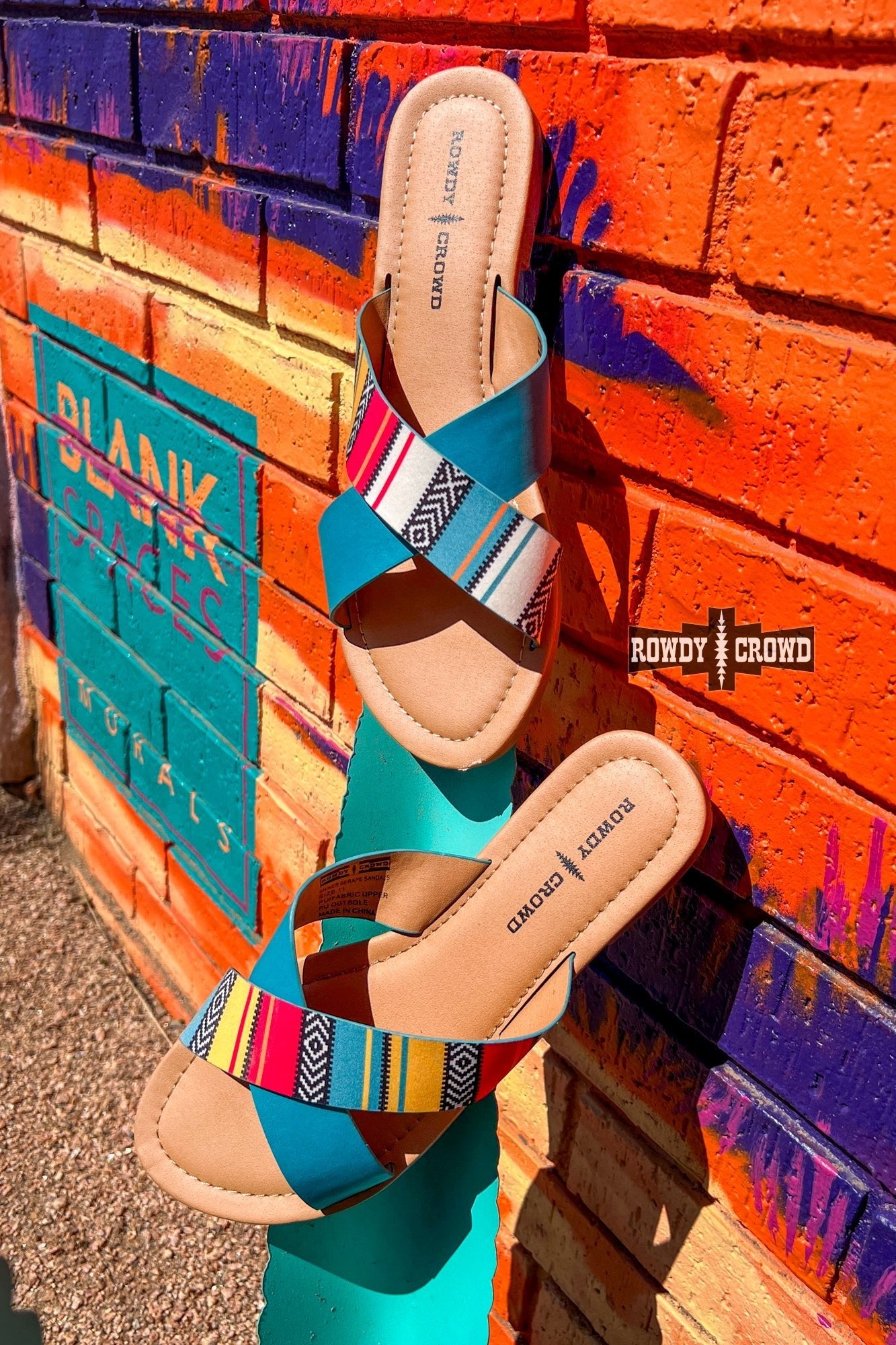 Shiner Serape Sandals - The Caffeine Cowboy