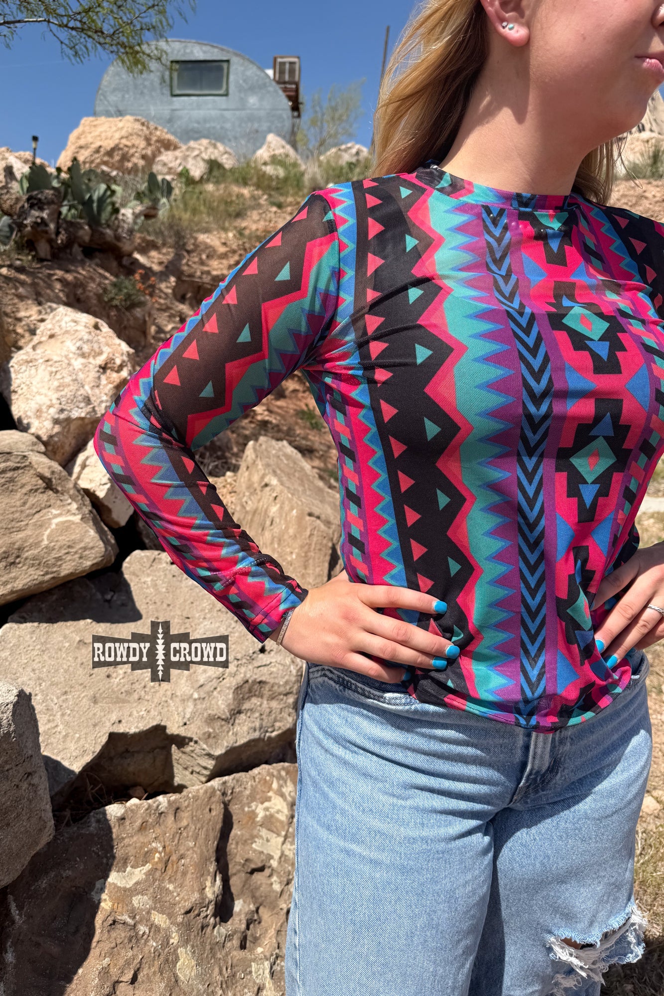 Retro Funk Mesh Top - The Caffeine Cowboy