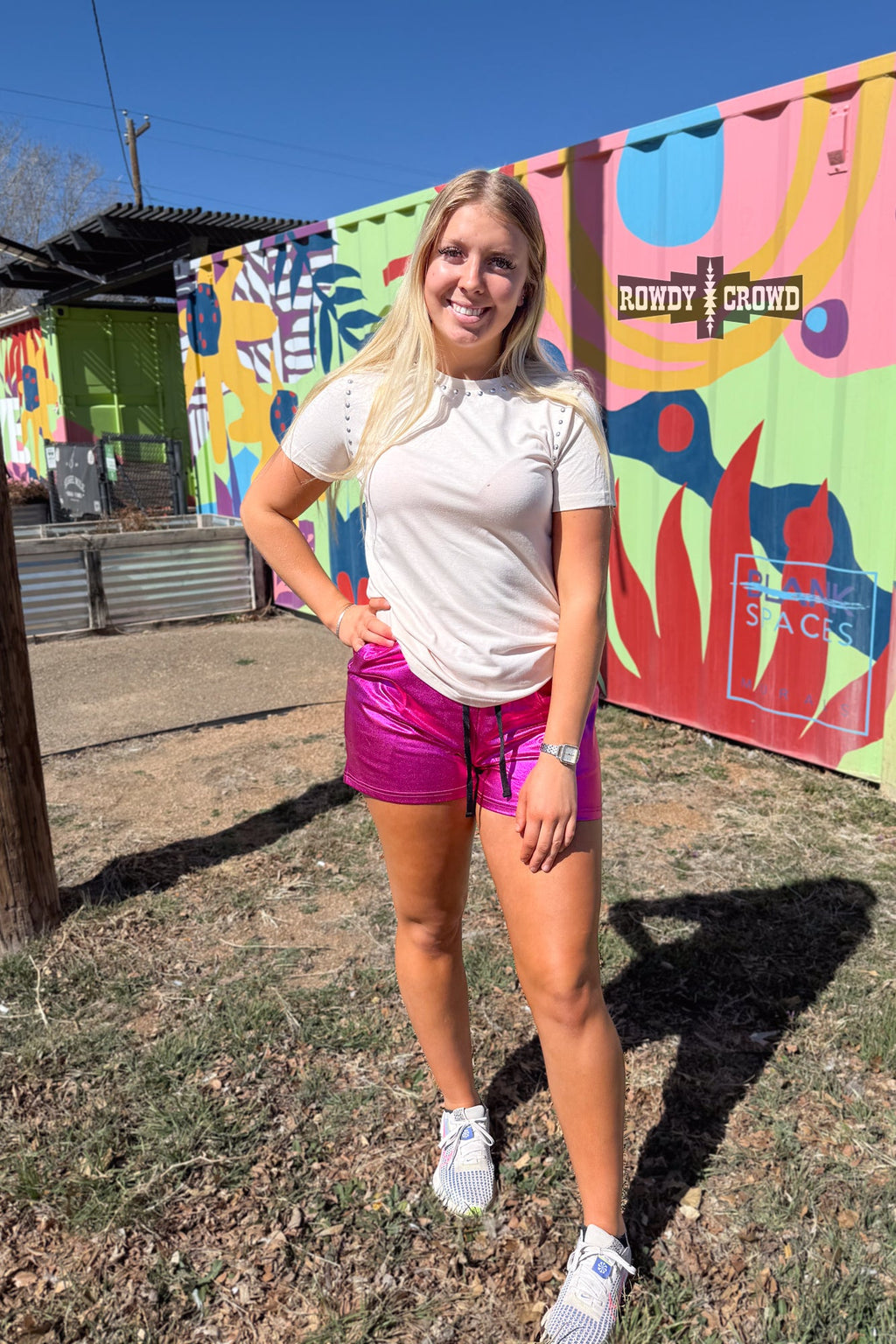 Pink Metallic Shorts - The Caffeine Cowboy