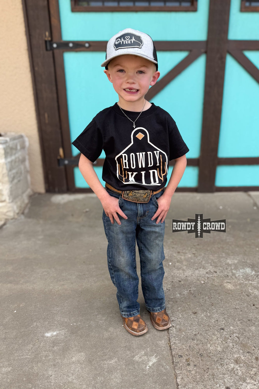 BROWN - Rowdy Kid Tee - The Caffeine Cowboy