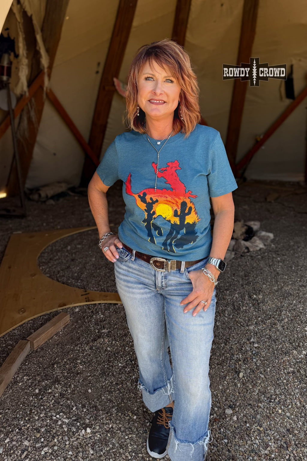 Bowie Bronc Tee - The Caffeine Cowboy