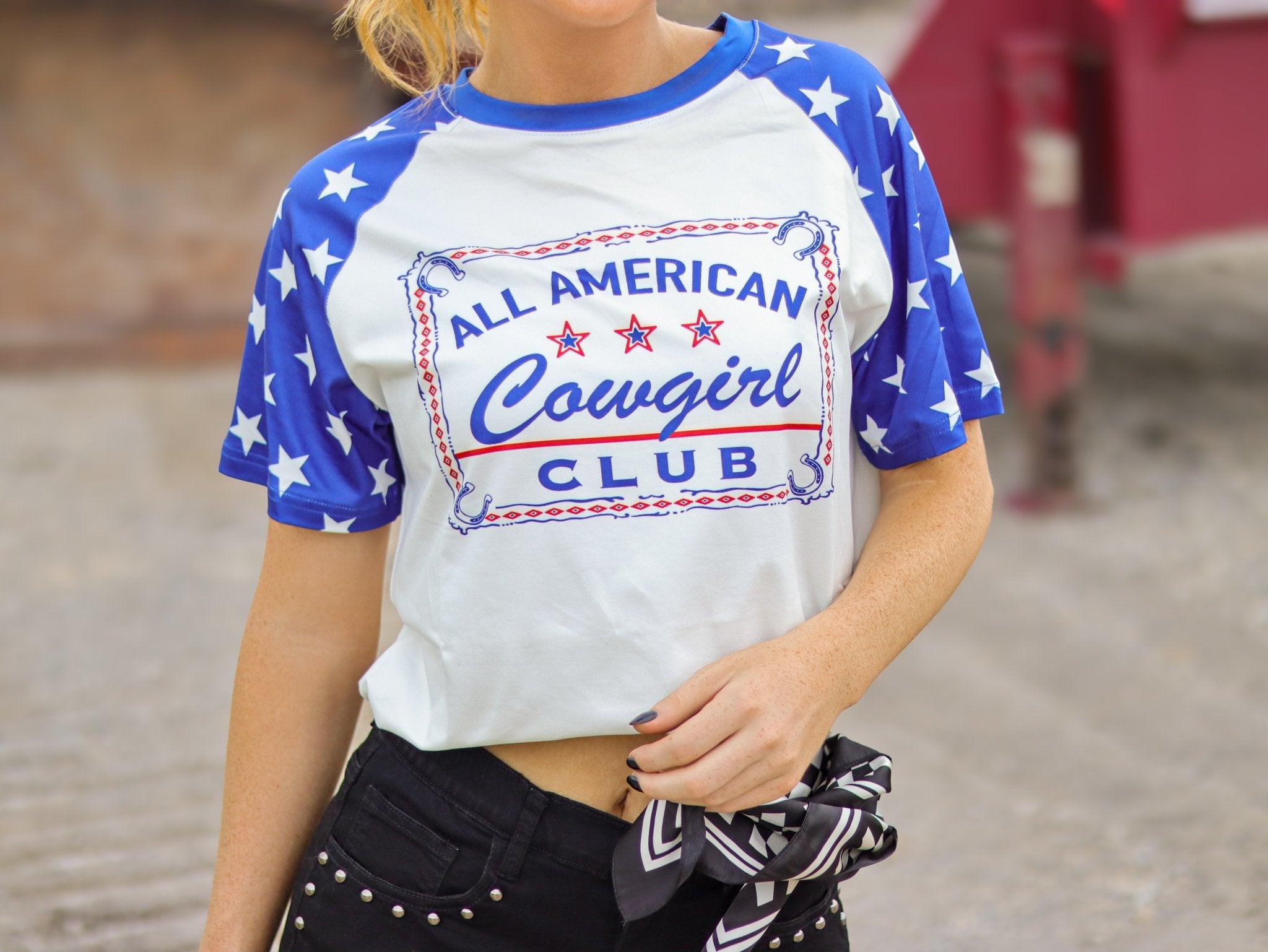 All American Cowgirl Tee - The Caffeine Cowboy